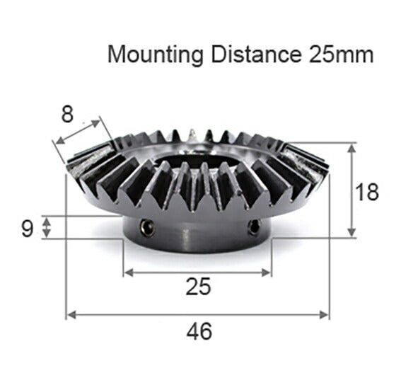 モジュール 1.5 歯数 30 穴径 8mm 速比 1:2 スチール ベベルギヤ 歯車