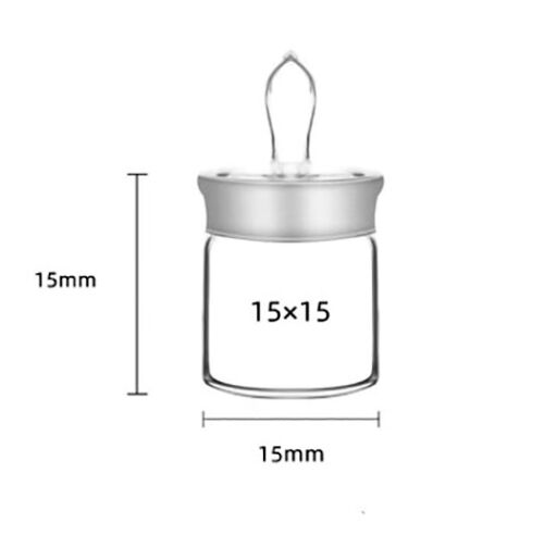 15 x 15mm Glass Cleaning Bottle with Lid, Alcohol, Benzine, Cup, GAVAN