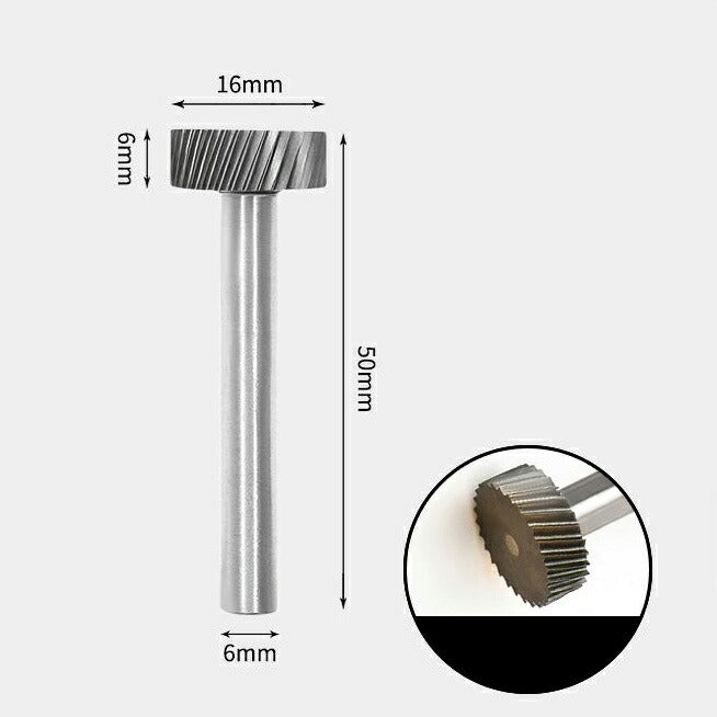 16 x 6mm T-Shaped Round Shank 6mm Carbide Rotary Burr Bit