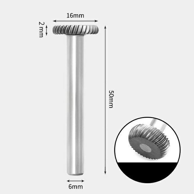 16 x 2mm T-Shaped Round Single Cut 6mm Shank Diameter Solid Carbide Rotary Burr Bit
