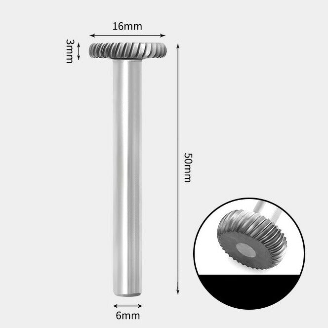 16 x 3mm T-Shaped Round Single Cutting Tool with 6mm Shank, Solid Carbide Rotary Burr, Router Bit