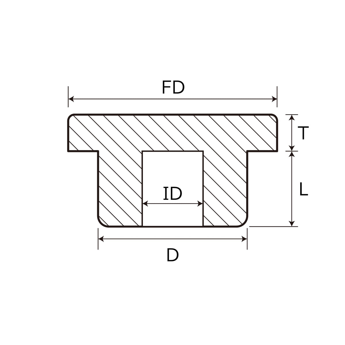 直径 131.5mm 白色 フランジ付き シリコンゴム栓 キャップ T字 ホールプラグ