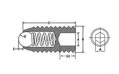 M8 x 1.25 Strength Class 12.9 Ball Point Steel Hex Socket Set Screw