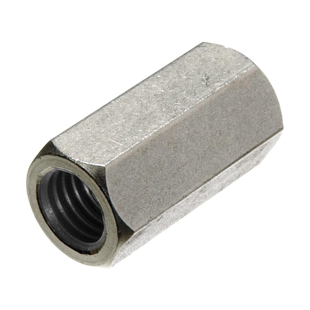 M6 x 1.0 80mm Length Stainless Steel Hex Right and Left Thread Special Coupling Nut