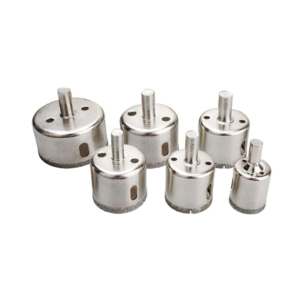 10, 12, 14, 16, 18, 20mm (1 of each type) Total of 6 Hole Saws for Drilling Glass, Ceramic, and Tile