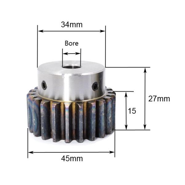 平歯車 28歯 モジュール1.5 直径 45mm 穴径 15mm キー溝 5mm 1045スチール