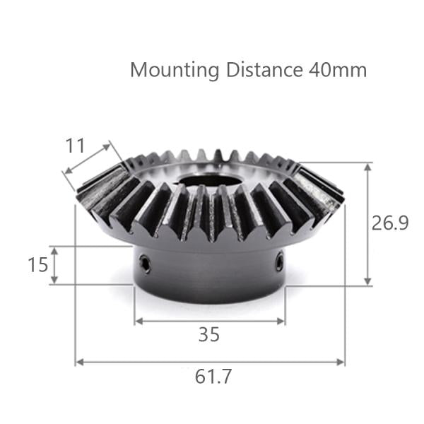 モジュール 2 歯数 30 穴径 16mm キー溝 5mm 速比 1:1.5 スチール ベベルギヤ 歯車