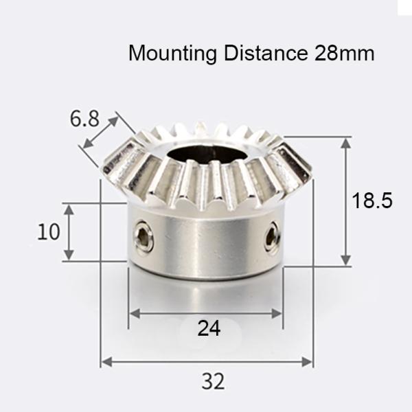 モジュール 1.5 歯数 20 穴径 10mm キー溝 4mm 速比 1:1 ステンレス鋼 ベベルギヤ 歯車