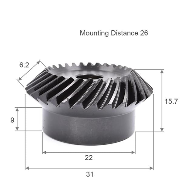 モジュール 1 歯数 30 穴径 8mm 速比 1:1 スチール スパイラルベベルギヤ 歯車