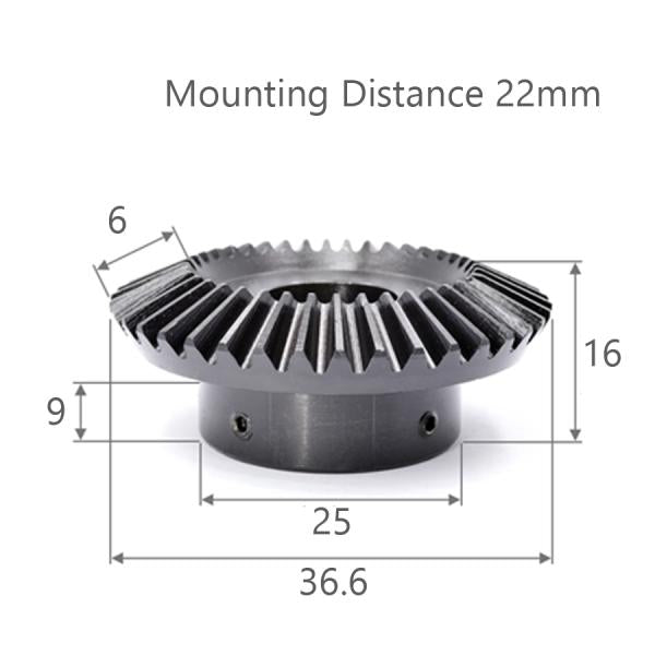 モジュール 1 歯数 36 穴径 12mm キー溝 4mm 速比 1:2 スチール ベベルギヤ 歯車 – GAVAN工具、金具専門店