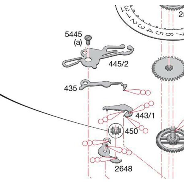 時計用部品 ETA28系サイズ 裏押さえ用ねじ(5445) 5本入