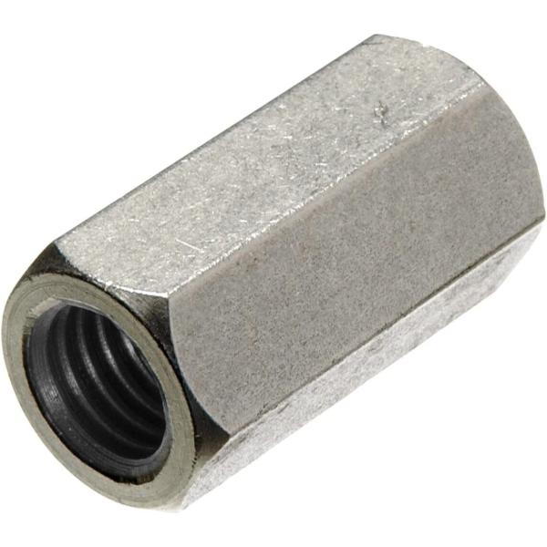 M6 x 1 Length 20mm Left-Hand Thread Stainless Steel Hex Coupling Nut