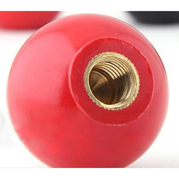 M8 x 1.25 直径 30mm 真鍮ナット式 ボール型つまみ 赤色 5個入 引き出し ノブ用 球体