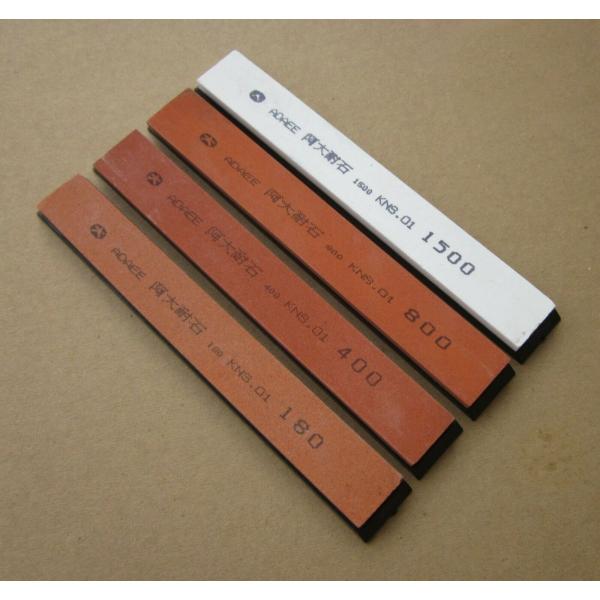 Set of 4 Whetstones, Total Length 150mm, #180, #400, #800, #1500, for Sharpening Knives