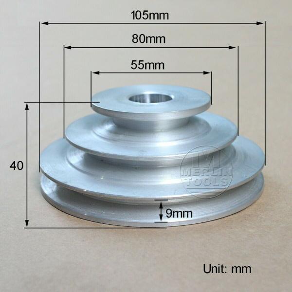 20mm Hole Diameter V-Belt 3/8" (9.525mm) Compatible 3-Groove Belt Pulley