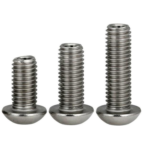 M6 x 1.0 x 10mm, 3.2mm Hole Diameter Hex Socket Hollow Truss Bolt, 304 Stainless Steel, Pack of 10