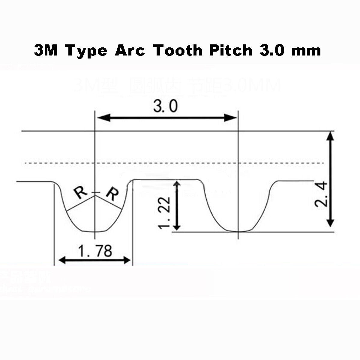 HTD 3M 615mm Circumference 205 Tooth Timing Belt