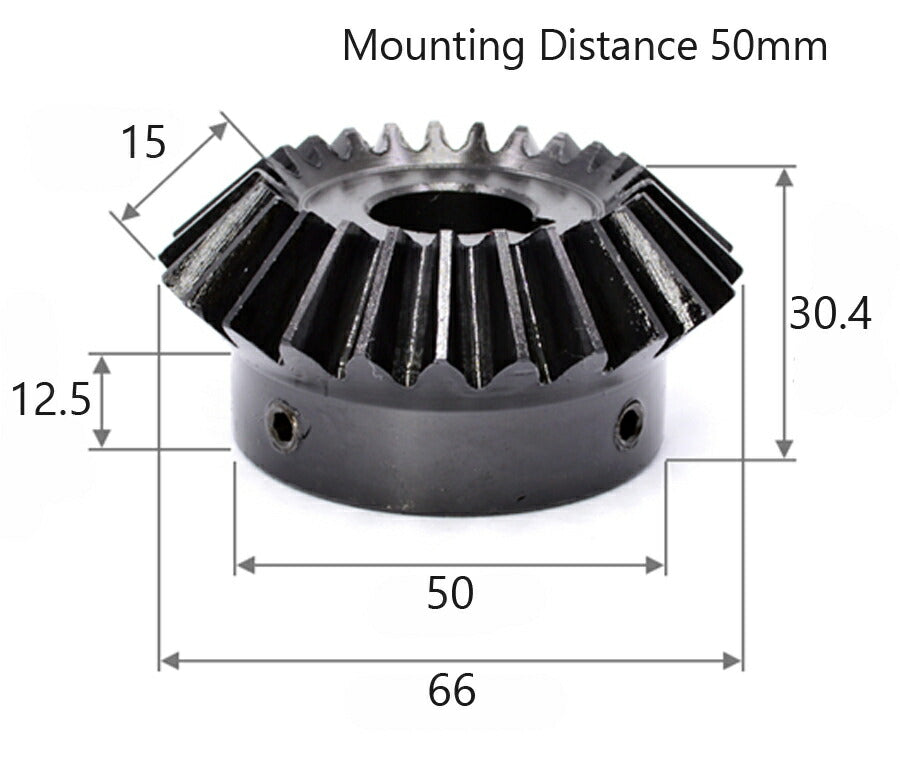 Module 2.5 Number of teeth 25 Hole diameter 16mm Keyway 5mm Speed ​​ratio 1:1 Steel bevel gear