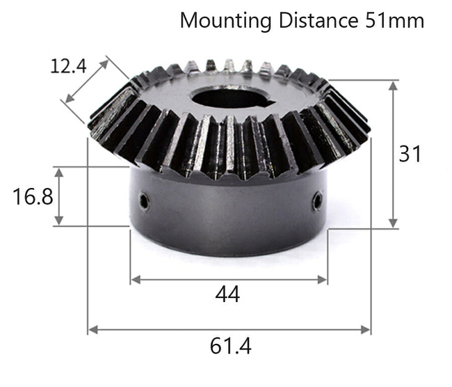 モジュール 2 歯数 30 穴径 22mm キー溝 6mm 速比 1:1 スチール ベベルギヤ 歯車