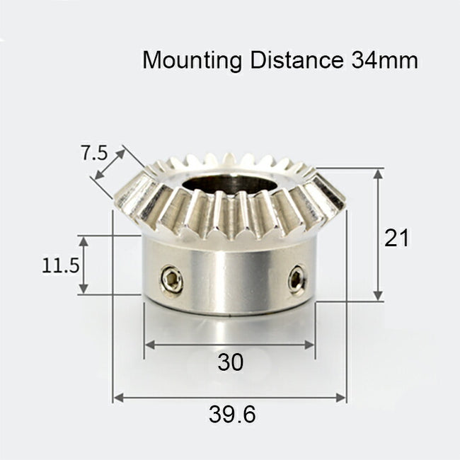 Module 1.5, Number of Teeth 25, Hole Diameter 10mm, Keyway 4mm, Speed ​​Ratio 1:1, Stainless Steel Bevel Gear