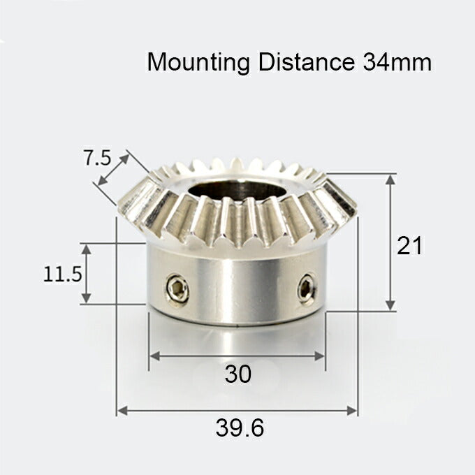モジュール 1.5 歯数 25 穴径 12mm 速比 1:1 ステンレス鋼 ベベルギヤ 歯車