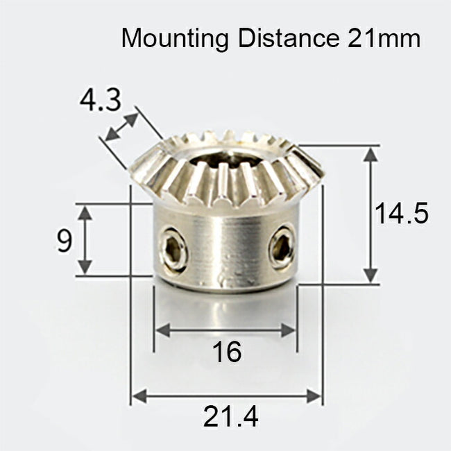 Module 1, Number of Teeth 20, Hole Diameter 8mm, Speed ​​Ratio 1:1, Stainless Steel Bevel Gear