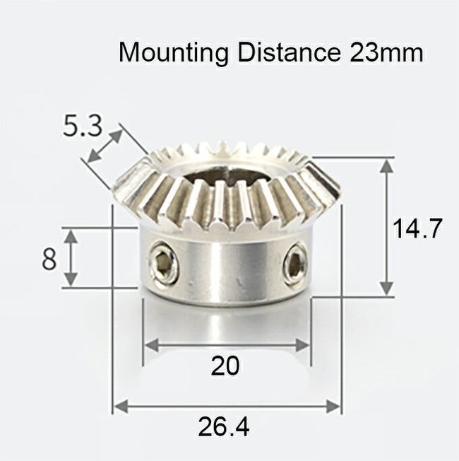 Module 1, Number of Teeth 25, Hole Diameter 6mm, Speed ​​Ratio 1:1, Stainless Steel Bevel Gear