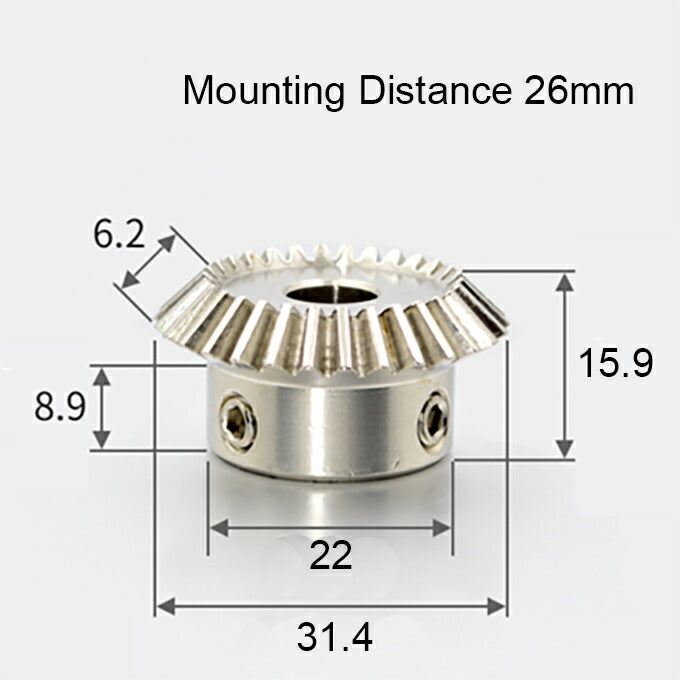 モジュール 1 歯数 30 穴径 12mm キー溝 4mm 速比 1:1 ステンレス鋼 ベベルギヤ 歯車