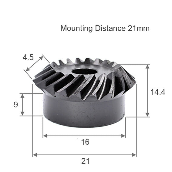 Module 1, Number of Teeth 20, Hole Diameter 6mm, Speed ​​Ratio 1:1, Steel Spiral Bevel Gear