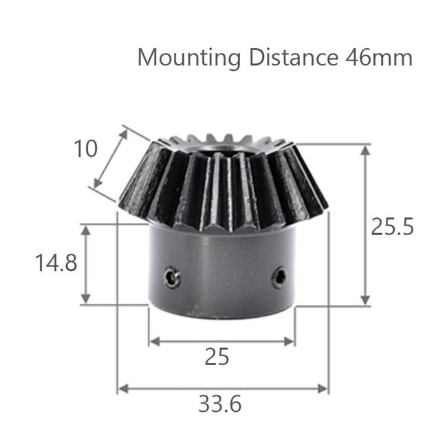 モジュール 1.5 歯数 20 穴径 8mm 速比 1:2 スチール ベベルギヤ 歯車
