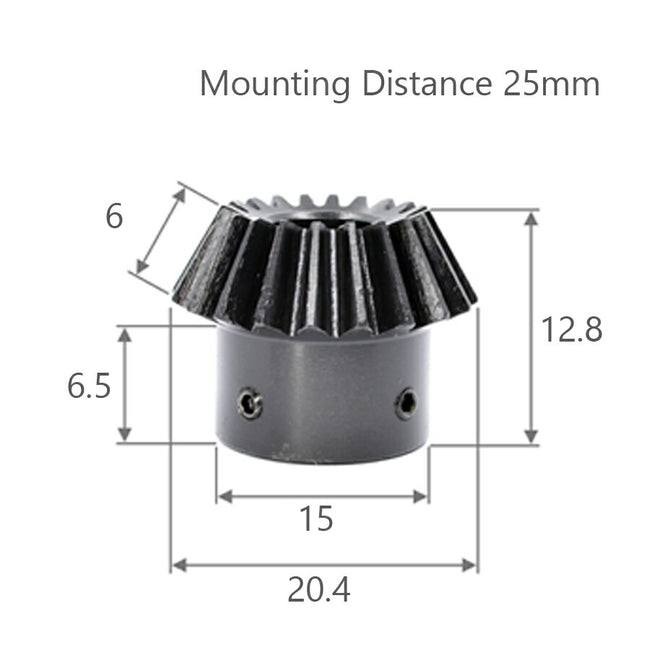 モジュール 1 歯数 18 穴径 8mm 速比 1:2 スチール ベベルギヤ 歯車