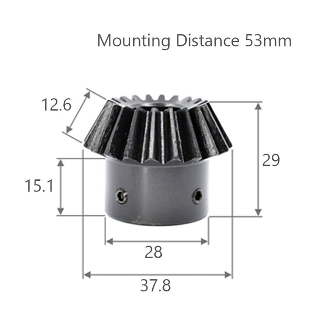モジュール 2 歯数 18 穴径 14mm キー溝 5mm 速比 1:2 スチール ベベルギヤ 歯車