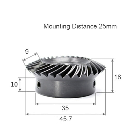 Module 1.5, Number of Teeth 30, Hole Diameter 10mm, Speed Ratio 1:2, Steel Spiral Bevel Gear