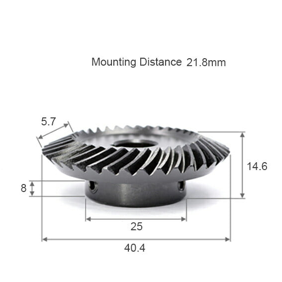 Module 1, Number of Teeth 40, Hole Diameter 12mm, Speed ​​Ratio 1:2, Steel Spiral Bevel Gear