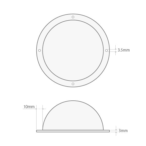 Acrylic dome cover with screw holes