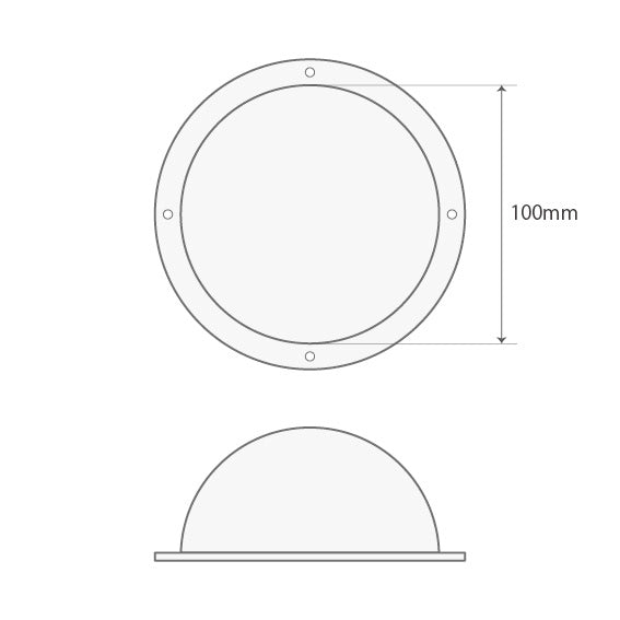 Acrylic dome cover with screw holes