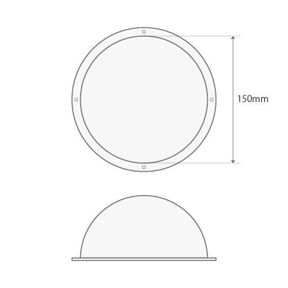 Acrylic dome cover with screw holes