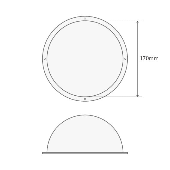 Acrylic dome cover with screw holes