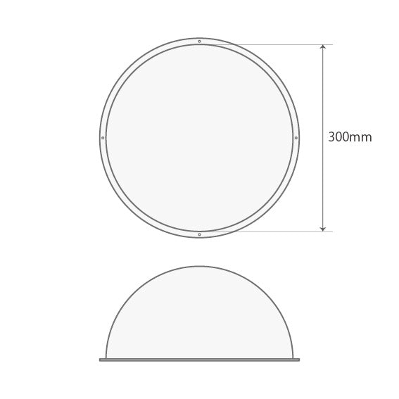 Acrylic dome cover with screw holes