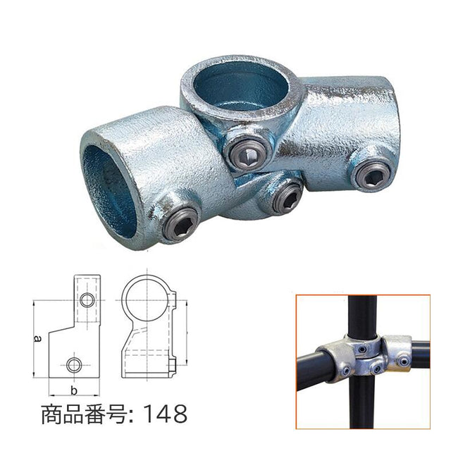 31.8mm 32mm 単管パイプ ジョイント ヒンジ(蝶番) 角度調整 組立 D32-148