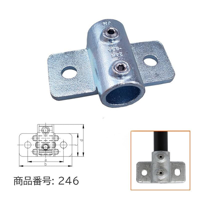 31.8mm 32mm 単管パイプ ジョイント パイプ止まり 壁取付 2穴 組立 D32-246
