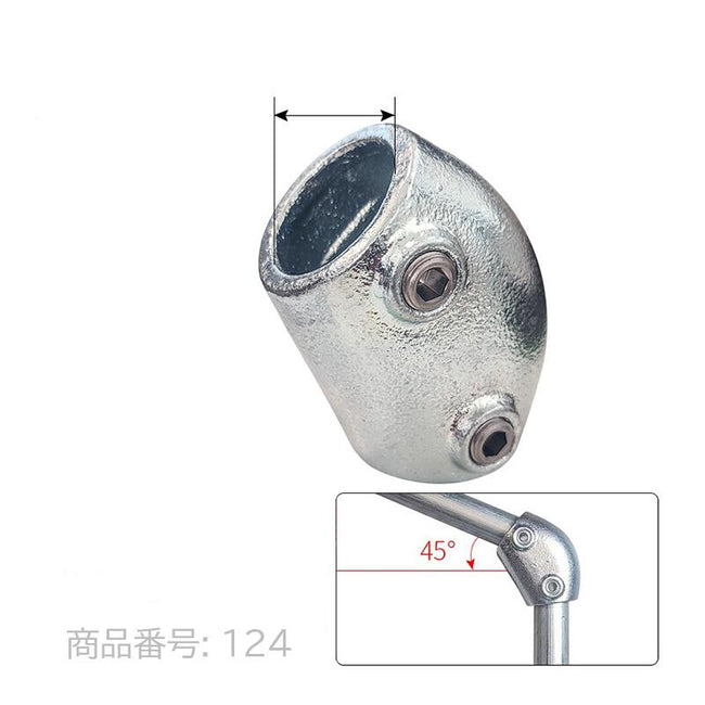 42.7mm 単管パイプ ジョイント 45度エルボ 組立 D42-124