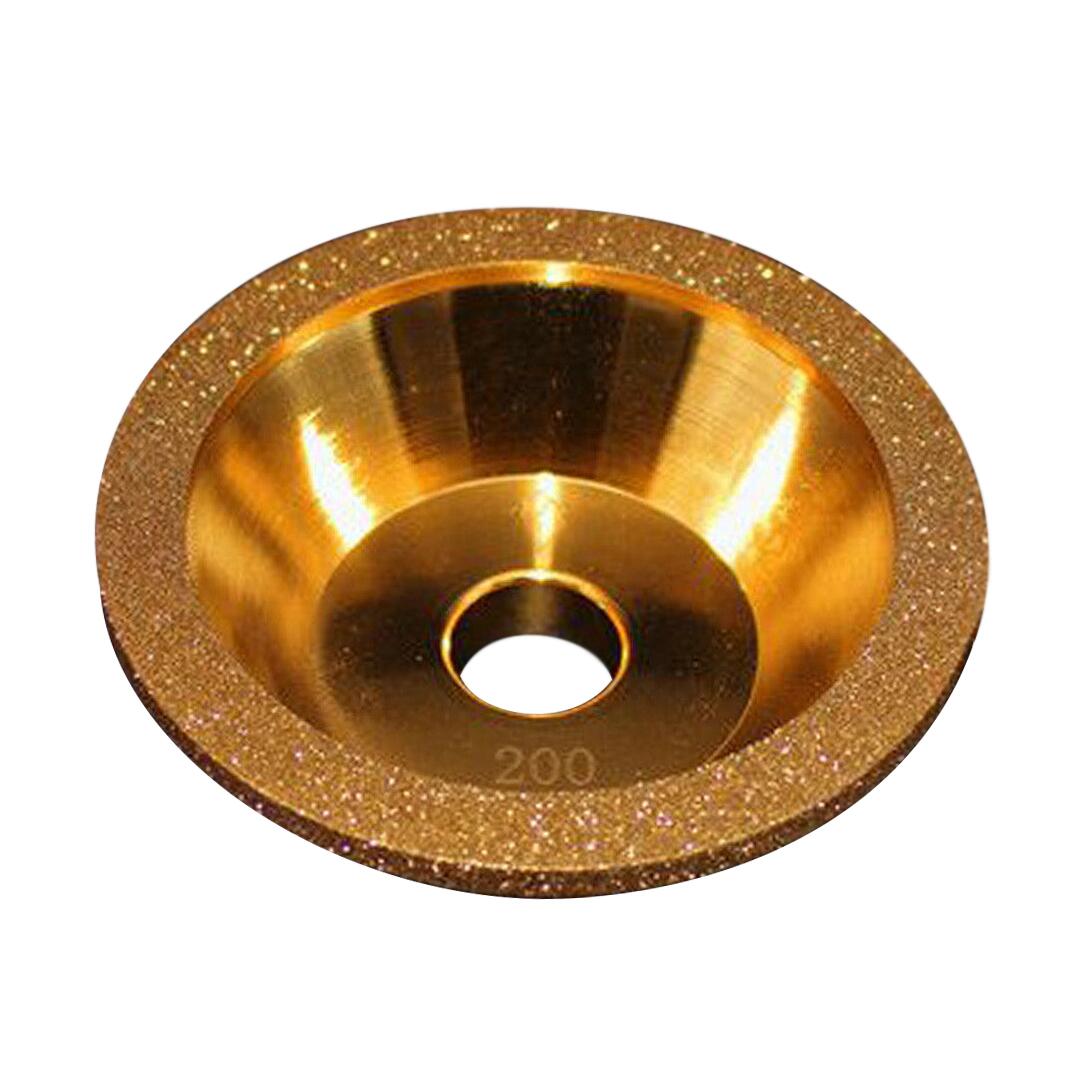#150 直径 100mm 高さ 35mm 金色 電着ダイヤモンドカップホイール 皿型 研磨用