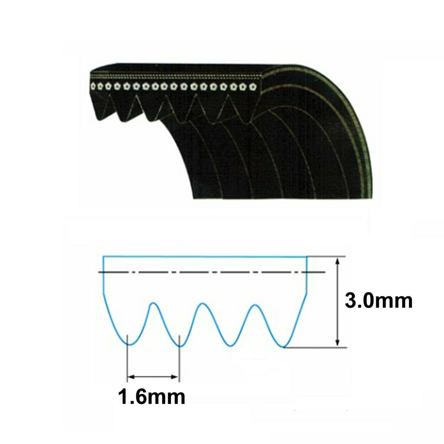 EPH 490mm wide 6.35mm V-ribbed belt