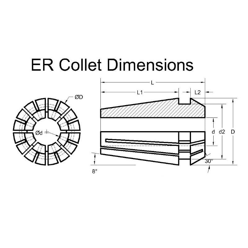 ER16 Collet Chuck for Milling Lathes, Accuracy ≤0.008mm, Class AA