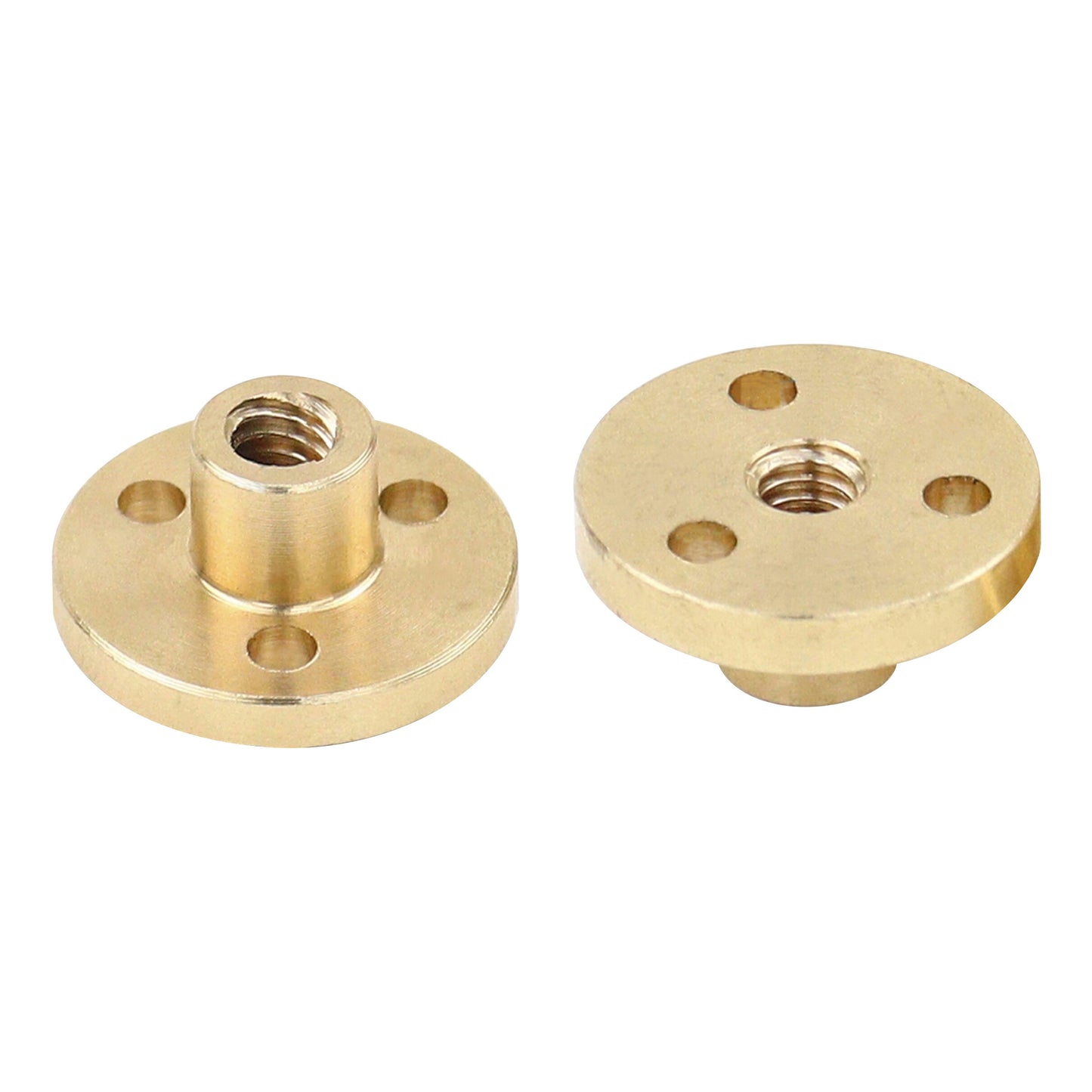 T5 x 1.0 2mm Lead Flanged Brass Nut for Trapezoidal Threads, Pack of 1