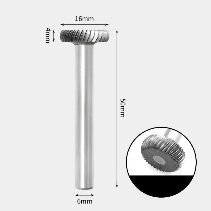 16 x 4mm T字 丸型 シングルカット シャンク径 6mm 超硬 ロータリーバー リュータービット 超硬バー