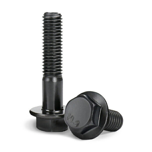 M10 x 1.5, 90mm Length, Partial Thread, Wrench Size 13, High Alloy Steel, Flanged Hex Bolt, Pack of 2, Strength Class 10.9