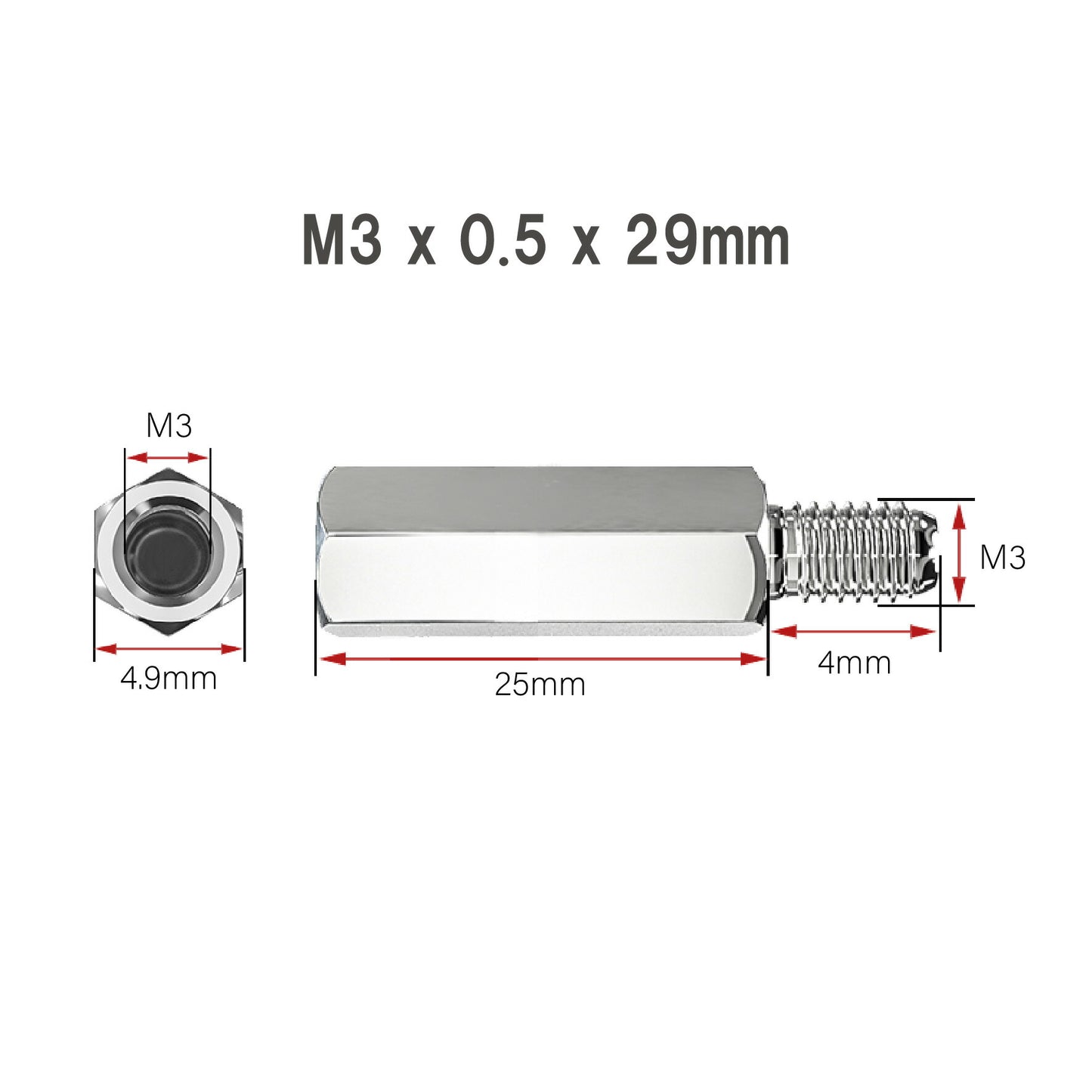 M3 x 0.5 カップリングナット 304ステンレス鋼 ボルト 雄雌ねじ  継手