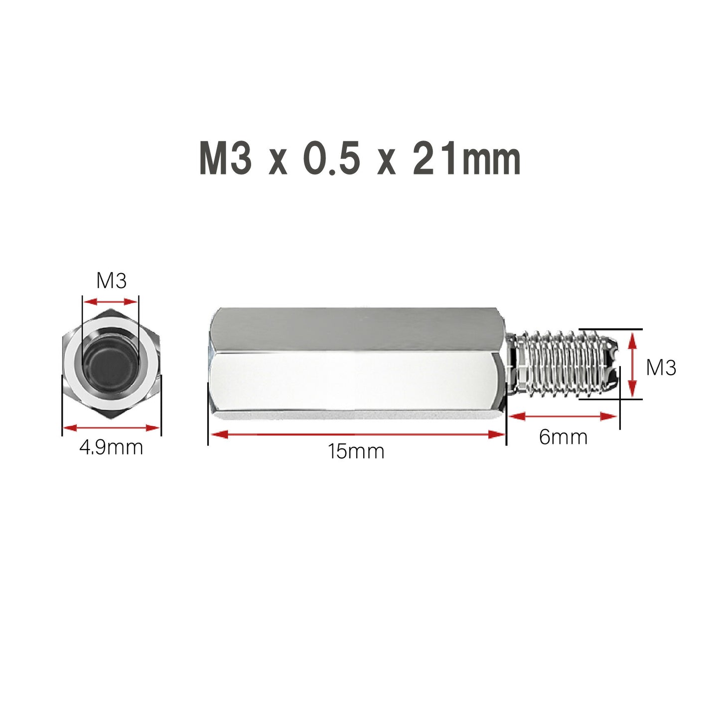 M3 x 0.5 カップリングナット 304ステンレス鋼 ボルト 雄雌ねじ  継手